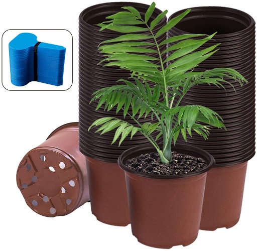 Plastic Plants Nursery Pot,100 Packs 6 Inches