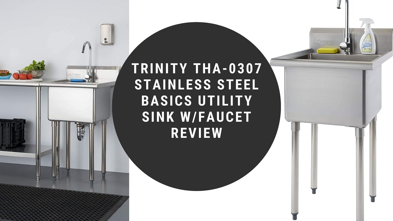 TRINITY Stainless Steel Utility Sink w/ Faucet, NSF Certified