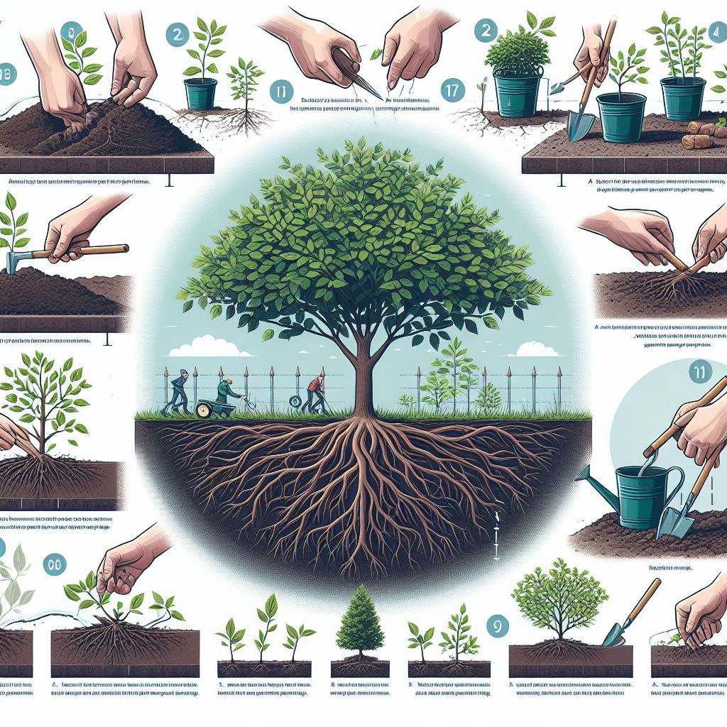 Transplanting nursery plants and trees